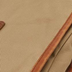 Tumi Beige/Brown Nylon and Leather Flap Messenger Bag