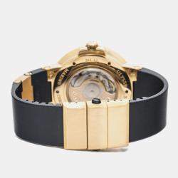 Ulysse Nardin Maxi Marine 266-67 Black 18k Rose Gold Automatic Men Watch 43mm
