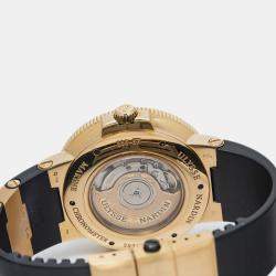 Ulysse Nardin Maxi Marine 266-67 Black 18k Rose Gold Automatic Men Watch 43mm
