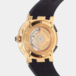 Pre Owned Ulysse Nardin Executive Dual Time 246-00-3/42 Automatic Black 18k Rose Gold Men's Wristwatch 43 mm