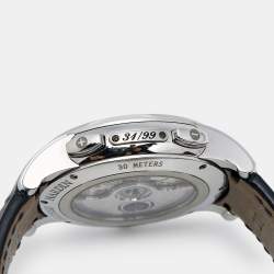 Pre Owned Ulysse Nardin Navy Blue Stainless Steel Alligator Leather Dual Time 3243-132LE/BQ Men's Wristwatch 42 mm