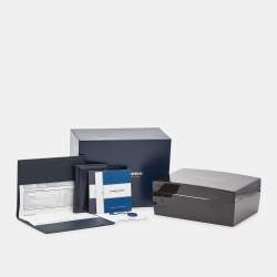 Pre Owned Ulysse Nardin Navy Blue Stainless Steel Alligator Leather Dual Time 3243-132LE/BQ Men's Wristwatch 42 mm