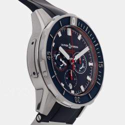 Pre Owned Pre-Owned Ulysse Nardin Diver Chronograph 1503-170/93-HAMMER Blue Automatic Titanium Men's Wristwatch 44 mm