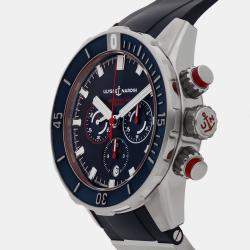 Pre Owned Pre-Owned Ulysse Nardin Diver Chronograph 1503-170/93-HAMMER Blue Automatic Titanium Men's Wristwatch 44 mm