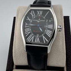 Pre Owned Ulysse Nardin Michelangelo Big Date 233-68 Automatic Black Dial Stainless Steel Men's Wristwatch 35 mm