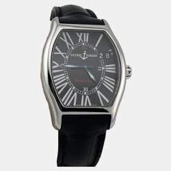 Pre Owned Ulysse Nardin Michelangelo Big Date 233-68 Automatic Black Dial Stainless Steel Men's Wristwatch 35 mm