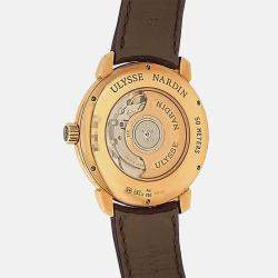 Pre Owned Ulysse Nardin Classico 8156-111-2/91 Automatic Silver Dial 18k Rose Gold Men's Wristwatch 40mm