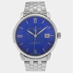 Pre Owned Ulysse Nardin Classic 8153-111 Automatic Blue Dial Stainless Steel Men's Wristwatch 40mm