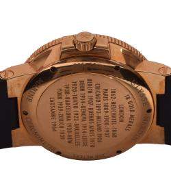 Ulysse Nardin Black 18K Rose Gold Rubber Marine 266-66 Men's Wristwatch 41 mm