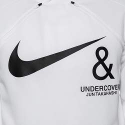 Nike X Undercover White Synthetic Logo Printed Hoodie M