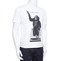 مملوكة مسبقًا Undercover White Chimp Print Cotton Crew Neck T-Shirt M