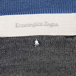 Ermenegildo Zegna Navy Blue Wool Zip-Up Cardigan L