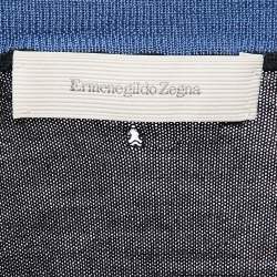 Ermenegildo Zegna Navy Blue Wool Zip-Up Cardigan L