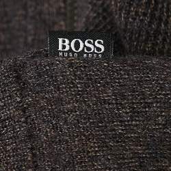 Pre Owned Boss By Hugo Boss Brown Full Sleeve Zip-Up Cardigan M