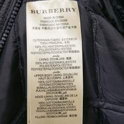 Burberry Brit Navy Blue Nylon Hooded Down Vest M