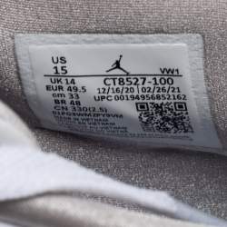 Pre Owned Air Jordan 4 Retro 'White Oreo' Leather Lace Up Sneakers Size 49.5