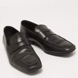 Tod's Black Leather Penny Slip On Loafers Size 41.5