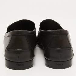 Tod's Black Leather Penny Slip On Loafers Size 41.5