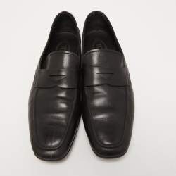Tod's Black Leather Penny Slip On Loafers Size 41.5