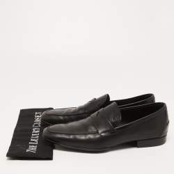 Tod's Black Leather Penny Slip On Loafers Size 41.5
