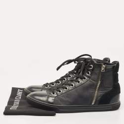 Louis Vuitton Damier Graphite Fabric and Suede Trim Zip Up High Top Sneakers Size 41