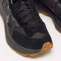 SACAI X Nike Vaporwaffle Black Nylon and Suede Gum Athletic Sneakers Size 43