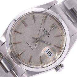 Pre Owned Rolex Silver Stainless Steel Oyster Date Precision 6694 Men's Wristwatch 33 MM