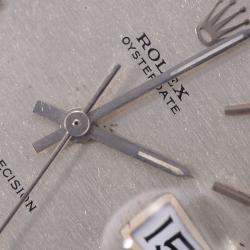 Pre Owned Rolex Silver Stainless Steel Oyster Date Precision 6694 Men's Wristwatch 33 MM