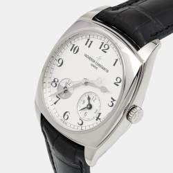 Vacheron Constantin Silver 18K White Gold Alligator Leather Harmony Dual Time 7810S/000G-B142 Men's Wristwatch 40 mm