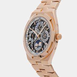 Vacheron Constantin Skeleton 18k Rose Gold Overseas 4300V/120R-B547 Automatic Men's Wristwatch 41 mm