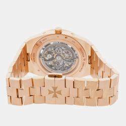 Vacheron Constantin Skeleton 18k Rose Gold Overseas 4300V/120R-B547 Automatic Men's Wristwatch 41 mm