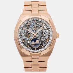 Vacheron Constantin Skeleton 18k Rose Gold Overseas 4300V/120R-B547 Automatic Men's Wristwatch 41 mm