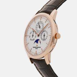 Vacheron Constantin Silver 18k Rose Gold Patrimony Automatic Men's Wristwatch 41 mm