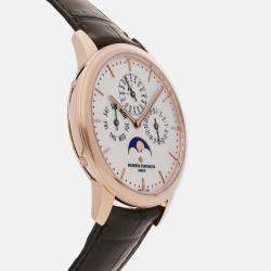 Vacheron Constantin Silver 18k Rose Gold Patrimony Automatic Men's Wristwatch 41 mm