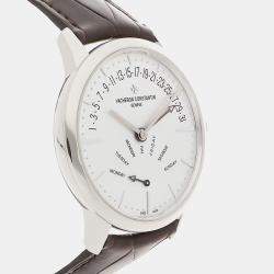 Vacheron Constantin Silver 18k White Gold Patrimony 4000U/000G-B112 Automatic Men's Wristwatch 42 mm