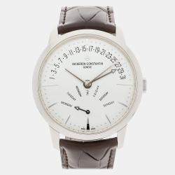 Vacheron Constantin Silver 18k White Gold Patrimony 4000U/000G-B112 Automatic Men's Wristwatch 42 mm