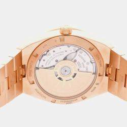 Vacheron Constantin Silver 18k Rose Gold Overseas 4500V/000R-B127 Automatic Men's Wristwatch 41 mm
