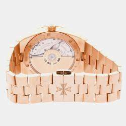 Vacheron Constantin Silver 18k Rose Gold Overseas 4500V/000R-B127 Automatic Men's Wristwatch 41 mm
