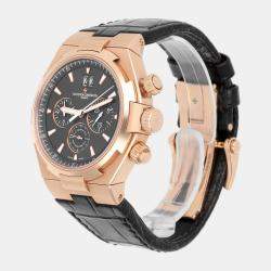 Pre Owned Vacheron Constantin Overseas 49150/000R-9338 Automatic Grey 18k Rose Gold Men's Wristwatch 43 mm