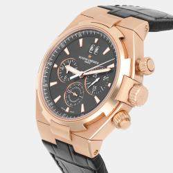 Pre Owned Vacheron Constantin Overseas 49150/000R-9338 Automatic Grey 18k Rose Gold Men's Wristwatch 43 mm