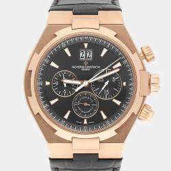 Pre Owned Vacheron Constantin Overseas 49150/000R-9338 Automatic Grey 18k Rose Gold Men's Wristwatch 43 mm