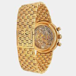 Pre Owned Vacheron Constantin Patrimony 47100/236J-3 Manual Winding Skeleton 18K Yellow Gold Men’s Wristwatch 38 mm