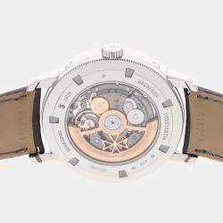 Pre Owned Pre-Owned Vacheron Constantin Traditionnelle Complete Calendar Openface 4020T/000G-B655  Grey Automatic 18k White Gold Men's Wristwatch 41 mm