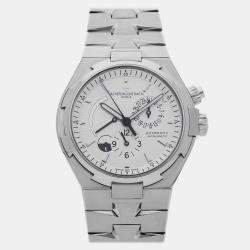 Pre Owned Pre-Owned Vacheron Constantin Overseas Dual Time 47450/B01A-9226 Silver Automatic Stainless Steel Men's Wristwatch 42 mm