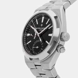 Pre Owned Pre-Owned Vacheron Constantin Overseas Dual Time 7900V/110A-B546 Black Automatic Stainless Steel Men's Wristwatch 41 mm
