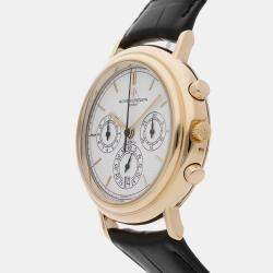 مملوكة مسبقًا Vacheron Constantin Patrimony 49003/000J-7871 Automatic Chronograph White Dial 18k Yellow Gold Men's Wristwatch 38mm