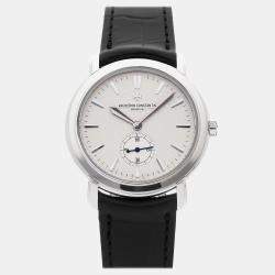 Pre Owned ساعة يد رجال فاشرون كونستانتين مالتي غراندي كلاسيك 81000/000G-9107 بفضة تعبئة يدوية من الذهب الأبيض عيار 18 ملم 37 مستعملة