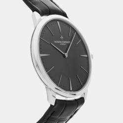 Pre Owned Vacheron Constantin Patrimony Grand Taille 81180/000P-9539 Manual Winding Grey Dial Platinum Men's Wristwatch 40mm