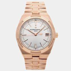 Pre Owned Pre-Owned Vacheron Constantin Overseas 4500V/000R-B127 Silver Automatic 18k Rose Gold Men's Wristwatch 41 MM