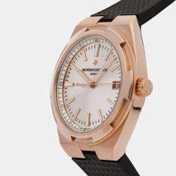 Vacheron Constantin Silver 18K Rose Gold Overseas 4500V/000R-B127 Automatic Men's Wristwatch 41 mm